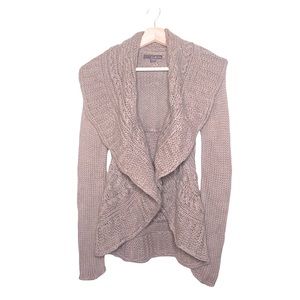 Vintage Y2K Chunky Cable Knit Shawl Collar Cardigan Sweater Jacket Coat